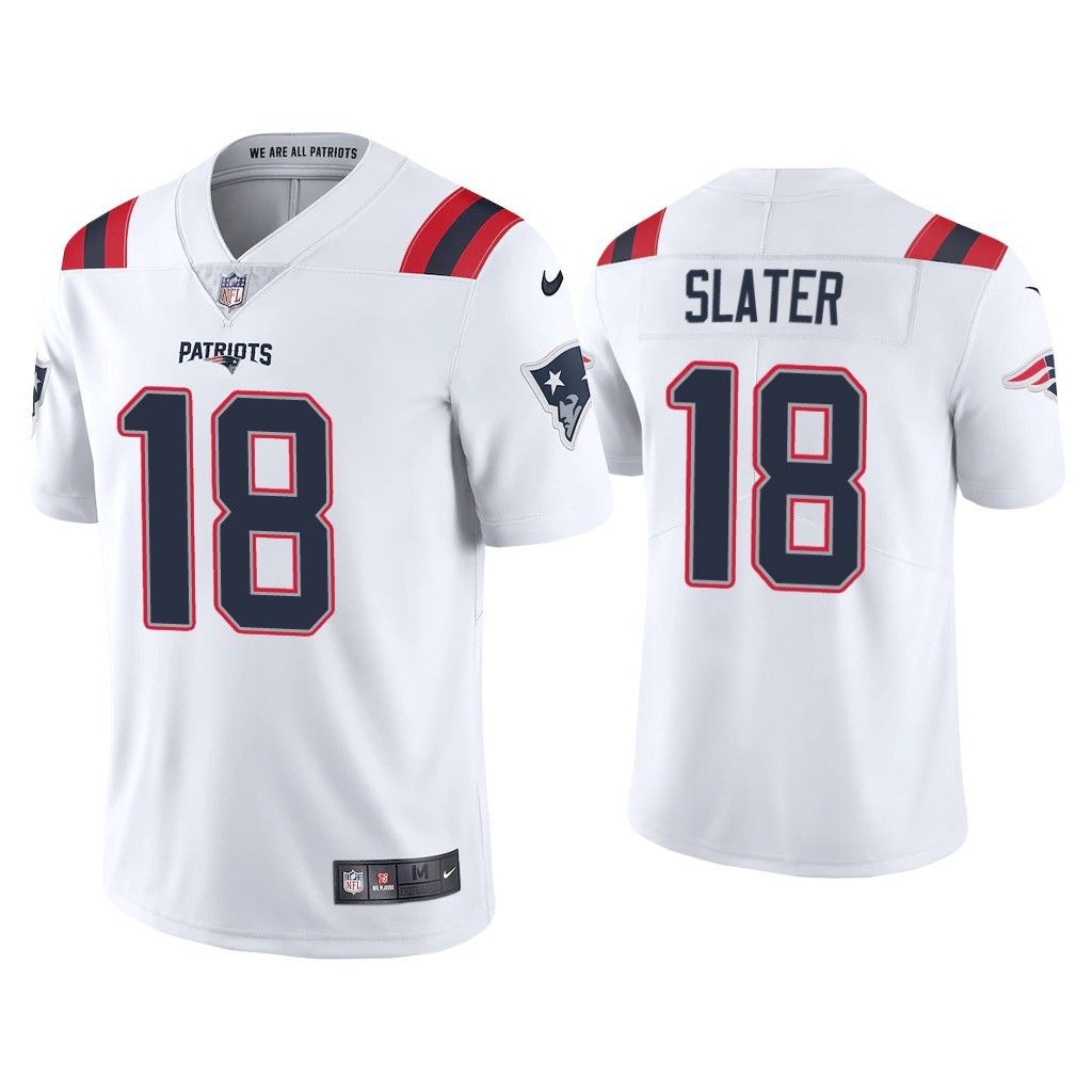 Men New England Patriots 18 Matthew Slater Nike White Vapor Limited NFL Jersey